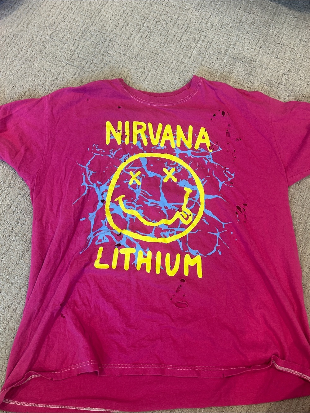 Urban Outfitters Pink Nirvana 'Lithium' Graphic Tee